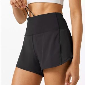 BNWT Lululemon Black Speed Up Short 4”. High rise.